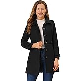 Allegra K Women's Winter Classic Outwear Overcoat with Pockets Single Breasted Pea Coat