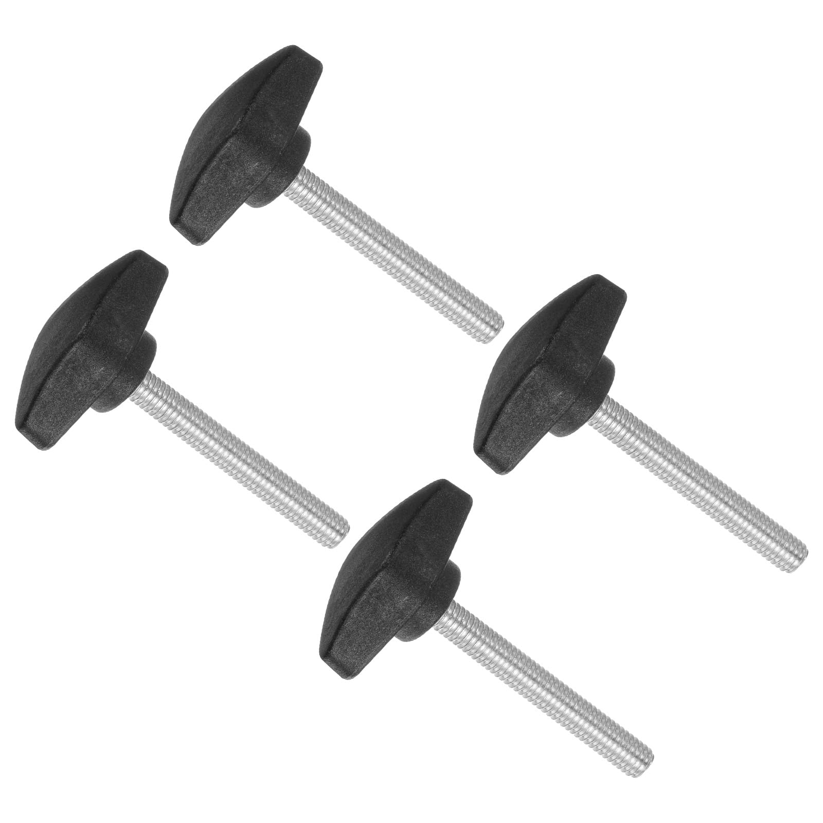 CoCud Tee Wing Knobs Thumb Screw, M6 x 50mm Male Thread, Plastic T Thumb Clamping Screw Threaded Stud Hand Knobs Grip, (Applications: for Machinery Lathes), 4-Pieces