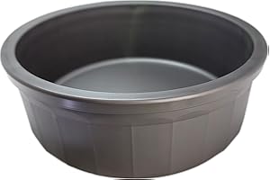 HEALTHY SURPLUS Pet Crock Bowl - Thick Durable Plastic Non-Tip Food & Water Dish for Dogs, Cats & Large Animals - 9.75 Inch Diameter - Indoor/Outdoor - Chew Resistant, Easy Clean (Gray, Jumbo 96oz)