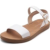 Herstyle Flat Sandals for Women – Open Toe 1 Band Ankle Strap Summer Dressy Sandals, Lightweight Casual Strappy Slip-On Flats with Adjustable Buckle