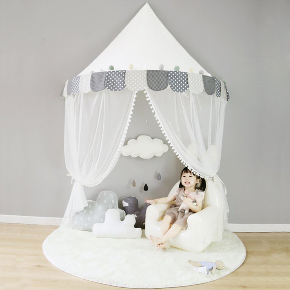 Nordic Ideas Tent for Toddler Bed Teepee Sky Bed with Mosquito Net Curtain Bed Baby Girl Decoration Room NTE004