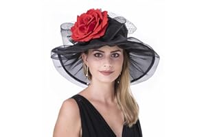 SAFERIN Women's Organza Church Kentucky Derby Fascinator Bridal Tea Party Wedding Hat