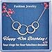 Burning Love Happy 40th Birthday Gifts for Women Sterling Silver Four Interlocking Circles Necklace Pendant Jewelry For Women Four Decades Jewelry Mothers Day Gifts