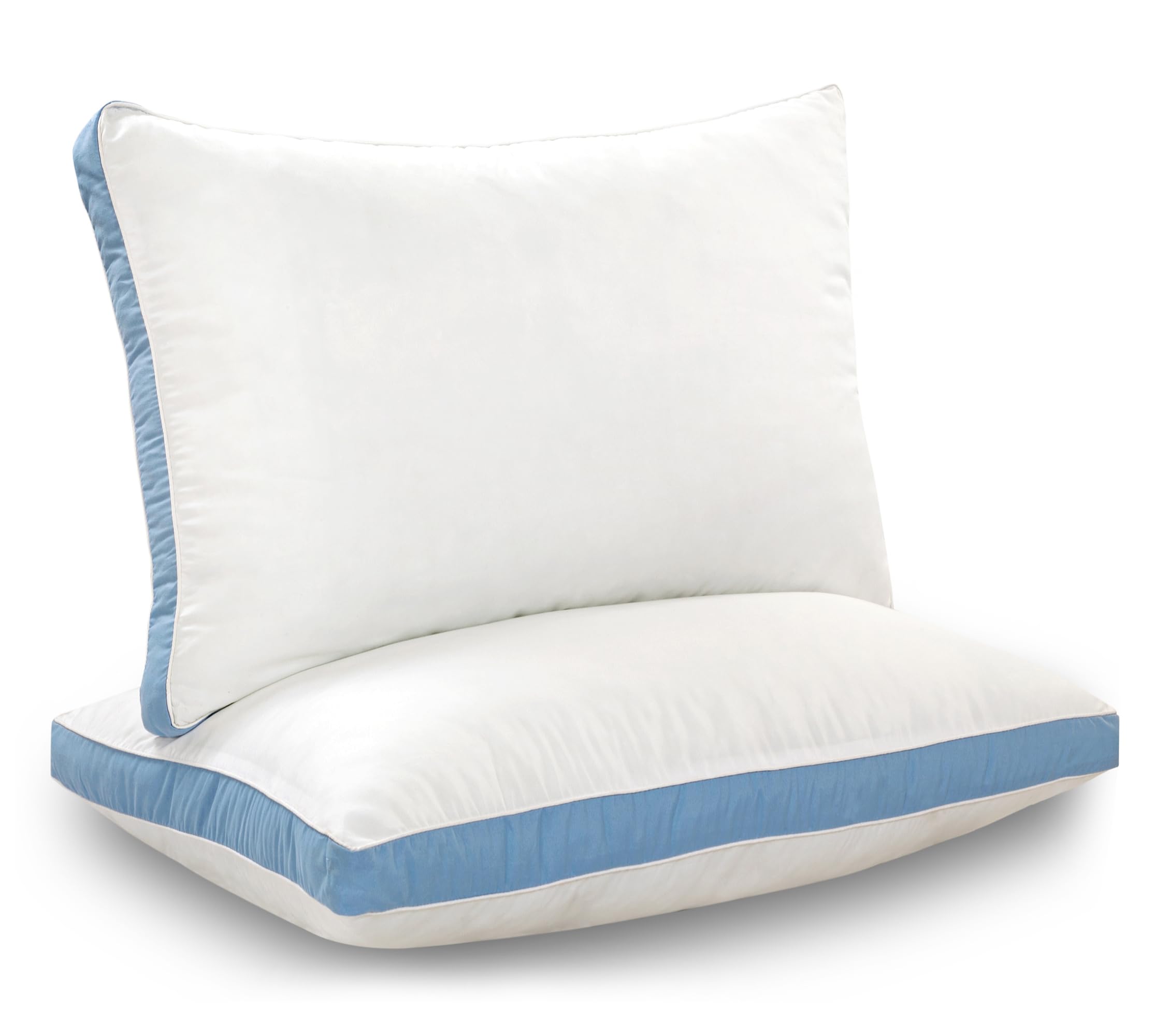 Photo 1 of ROYALE LINENS Pillows Standard Size Set of 2 -Bed Pillow for Sleeping -Cooling Pillow for Back, Stomach or Side Sleepers -Down Alternative Std Gusseted Pillows -Hotel Quality (20x26 Inches, Pack of 2)
