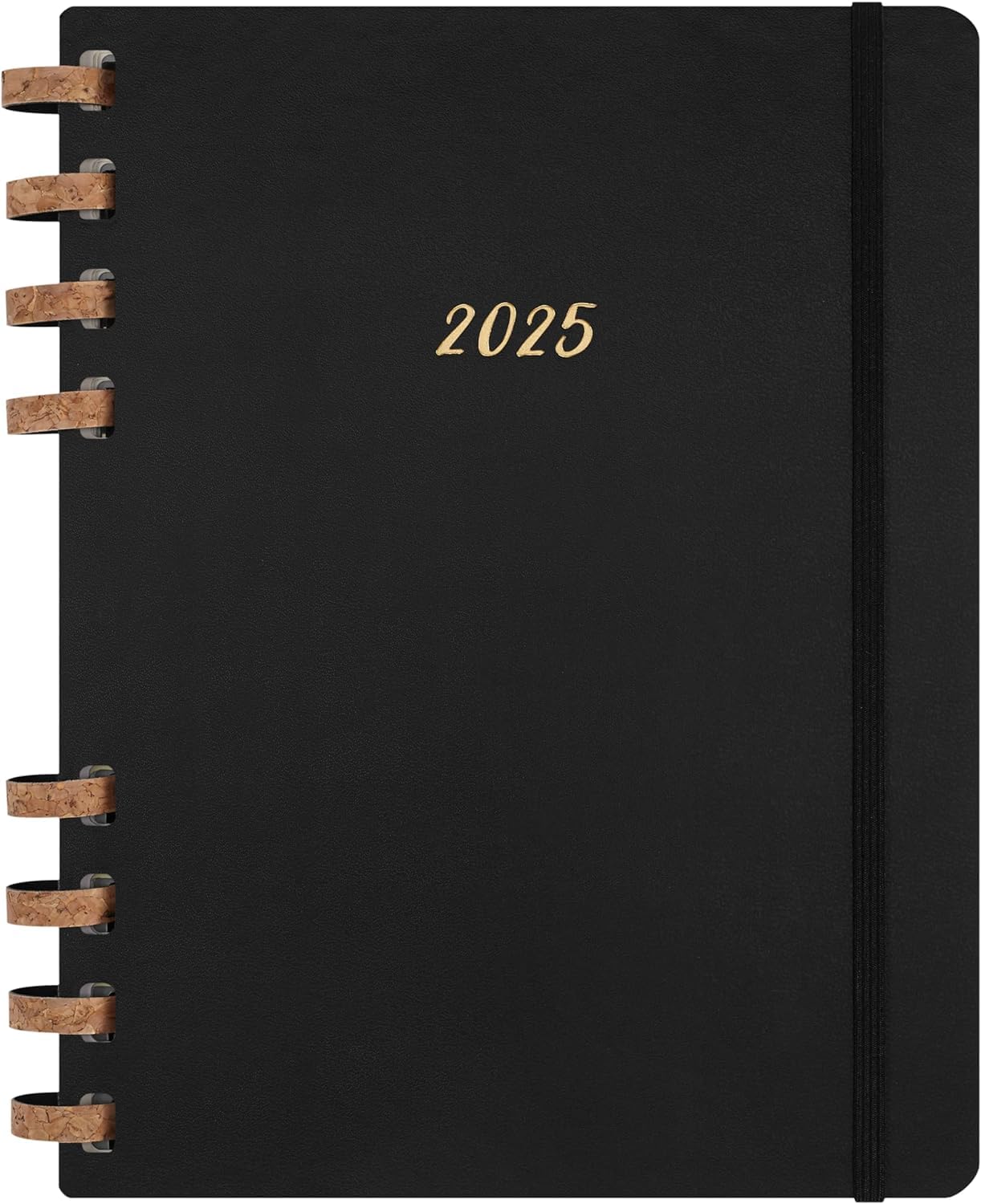 Moleskine Weekly & Monthly Planner, Spiral 12-Month 2025, Hard Cover and Elastic Closure, BlackColor, Extra Large Format 20.4x25.2 cm