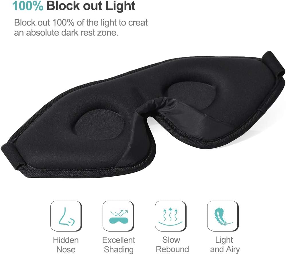 Eye Mask for Sleeping, Unimi 3D Contoured Sleep Mask for Women Men, Super Soft and Comfortable,100% Blockout Light 3D Eye Cover & Blindfold for Travel, Shift Work, Naps (Grey) …: Health & Personal Care