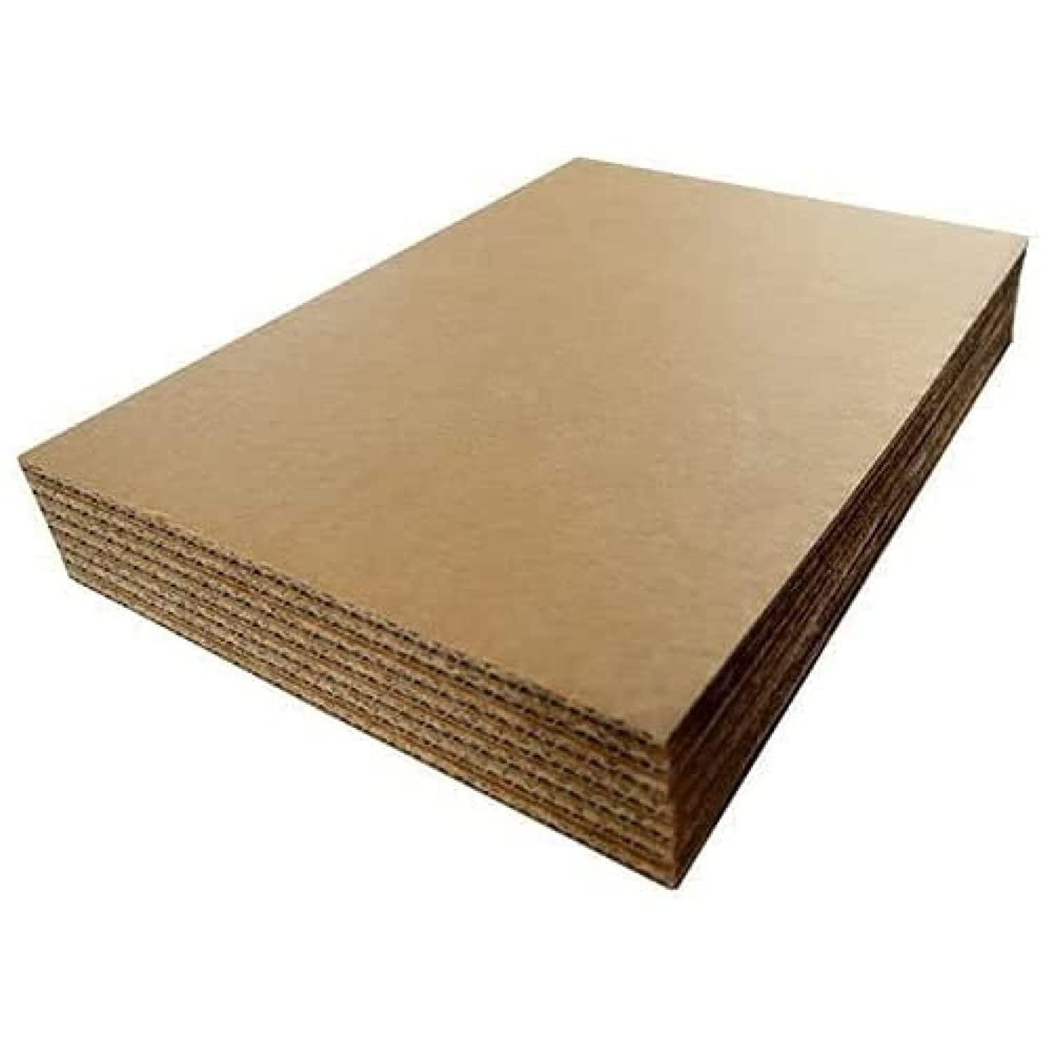 Corrugated Cardboard Sheets - E Flute (1mm thick) - Brown on Both Sides - A2 Size (594mm x 420mm) - Pack of 100