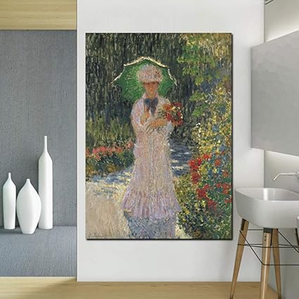 QianLei Estampe Claude Monet Promenade Femme avec Un Parasol, Peinture à  l'huile sur Toile, Pop Art, Tableaux, peintures murales pour Le Salon,  canapé Cuadros-40x60cm, sans Cadre: Amazon.fr: Cuisine & Maison