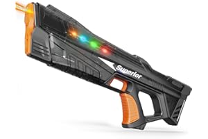 Electric Water Gun for Adults & Kids with Colorful LED Light,Automatic Fill Up Water Blaster Squirt Guns with Flashing Head,R