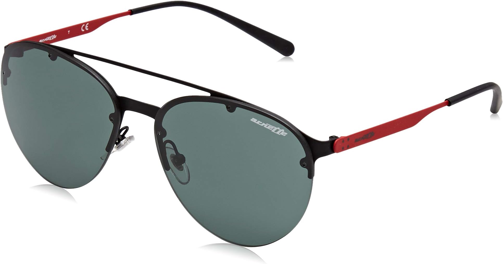 Arnette Men's AN3075 Dweet D Rectangular Sunglasses, Black Rubber/Green, 57 mm