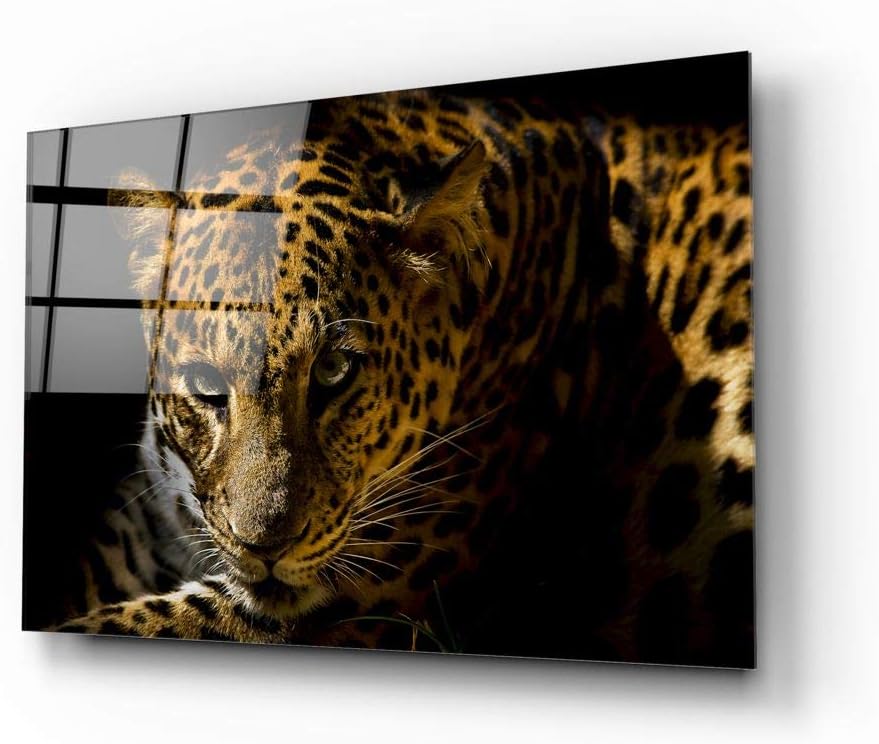 insigne Leopard UV Printed Glass Painting 110x70 cm