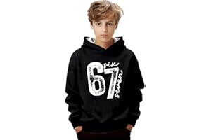 Boys Hoodies Funny 67 Six Seven 6 7 Meme Graphic Hooded Sweatshirts Casual Loose Long Sleeve Pullover Tops 1-16Years