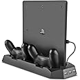ICESPRING Vertical Stand Charger Cooling Station for PS4 Pro/Slim 2-in-1 with Dual Charger Ports and USB HUB
