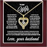 FEDZHY To My Wife From Husband 925 Silver Heart Necklace Christmas Gifts - Infinite Love Knot Necklace for Women with Gift Box For Birthday, Romantic, Valentines Day