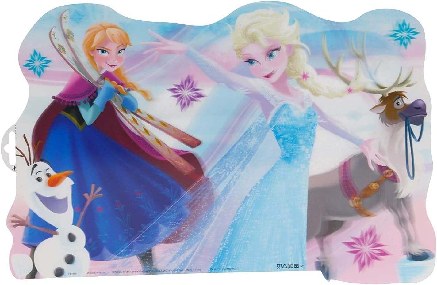 ALMACENESADAN, 4963, Disney Frozen Ice Magic Placemat; Dimensions 43 x 29 cm, Ideal for Home and Cole; Reusable, BPA-Free