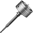 SALI Concrete Hole Saw Kits 4-1/2"（115mm） Tungsten Steel Wall Hole Cutter Drill Bit Sets with 220mm SDS Plus Shank Connecting Rod，110mm Center Positioning Drill Bits for Cinder Block,Brick,Adobe Wall