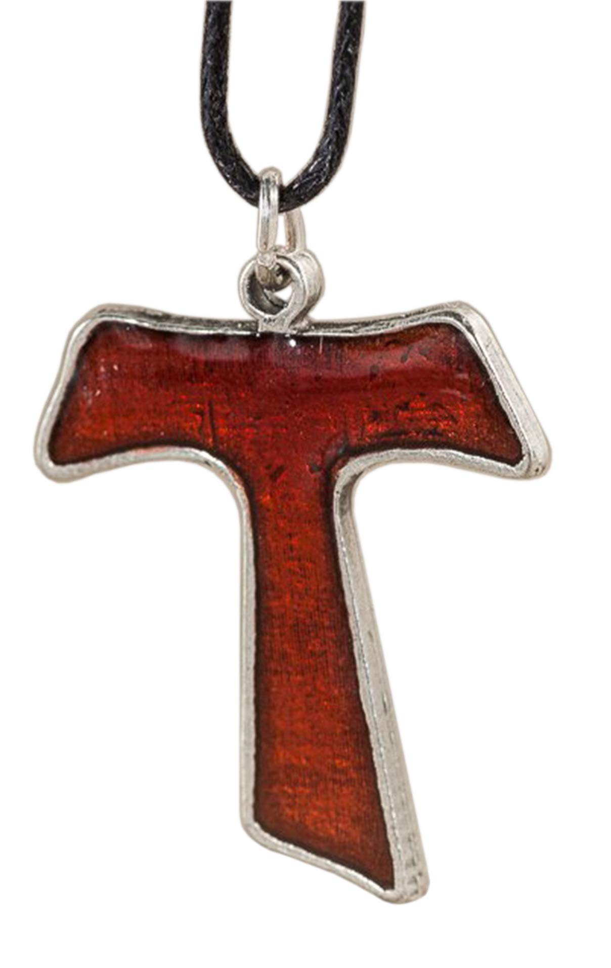 Eurofusioni Silver Plated Pendant red Tau cross