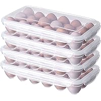 XBY-US 4 Pack Covered Egg Holders,Egg Holder For Refrigerator,travel egg Storage Container,Plastic Refrigerator Egg Trays,cam