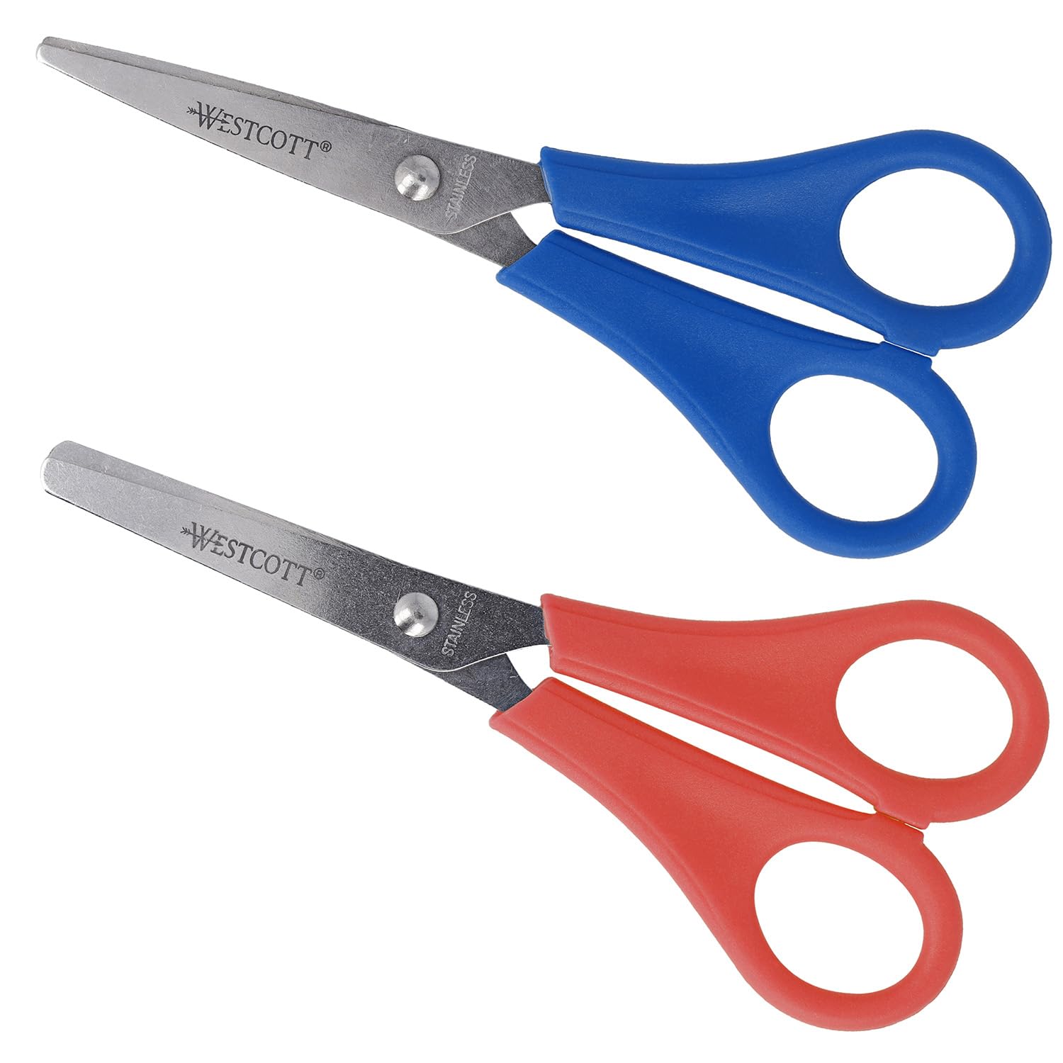 Westcott E-2069 Set 5-Inch Set Kids Scissor with CM-Scale/Blunt/Pointed Tip (Pack of 2)