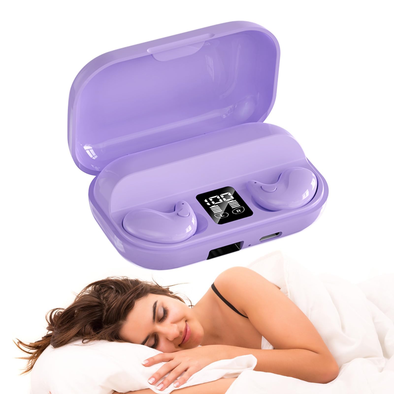 Small Invisible Sleep Headphones Mini Wireless Earbuds for Sleeping White Pink Earphones for Small Ears Kids Earbuds Bluetooth Sleep Ear Phones Bluetooth Headphones Noise Cancelling Ear Buds Wireless