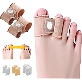 Pitoyteck - Adjustable Big Toe Separators for Women & Men Bunion Corrector & Hammer Toes Straightener, Silicone Spacers for Overlapping Toes, Corn Relief & Foot Pain Support, Soft Gel Protectors