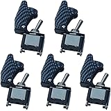 E Support 12V 20A Carbon Fiber Cover Rocker Toggle Switch SPST ON/OFF Car Truck Boat 2Pin Pack of 5