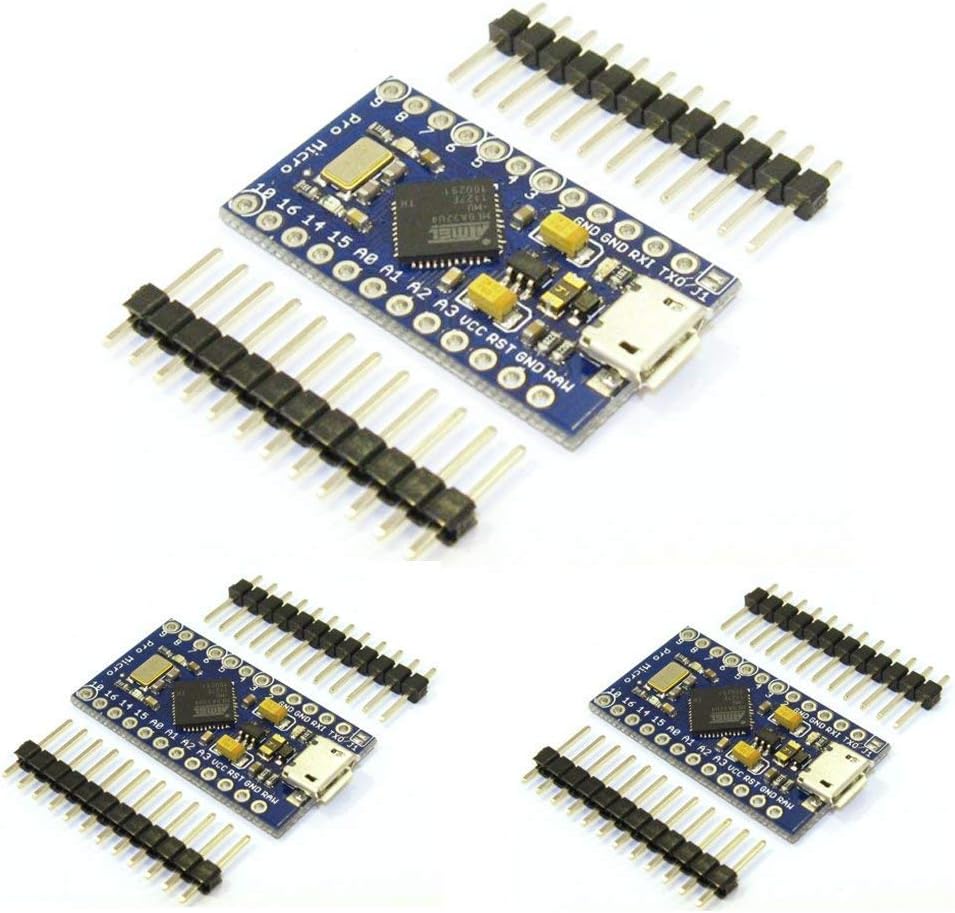FTCBlock Pro Micro ATmega32U4 5V/16MHz Module Board with 2 Row pin Header for arduino Leonardo Replace ATmega328 Pro Mini (3pcs)