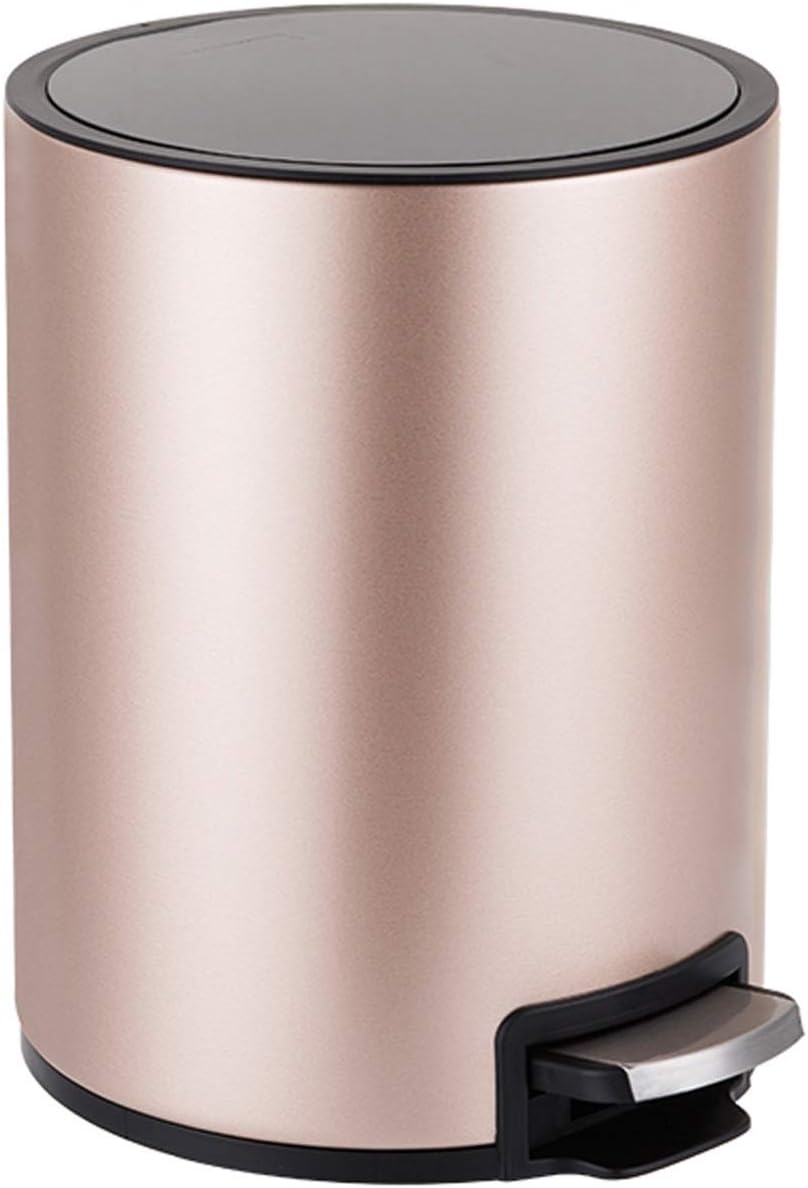 Trash Can Wastebasket Drumshaped Trash Can with Lid Household Stainless Steel Pedal Trash Can