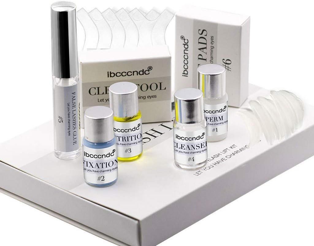 Vansee Eyelash Perming Kit, Eyelash Perming Kit Lash Lifting Curling Set Pad Cilia Lift Perm Rod Glue Beauty