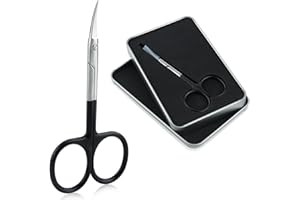 Qunzhao Cuticle Scissors for Women and Men Curved Stainless Steel with Tip Grooming Blades Manicure Nail for Dry Skin Nail Scissors (3)