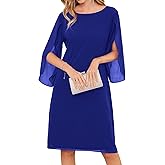 GRACE KARIN Womens Chiffon Dresses Flutter Sleeve Party Wedding Cocktail Dress Roral Blue Size 18