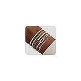 JECOMY Dainty Gold Bracelets for Women - Waterproof