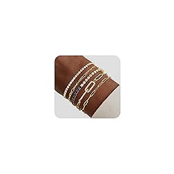 JECOMY Dainty Gold Bracelets for Women - Waterproof