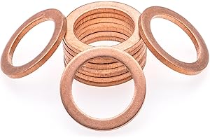MEAJOO 10PCS M14 Copper Oil Drain Plug Gasket Crush Washer Seals Compatible with Mercedes Benz for 007603-014106