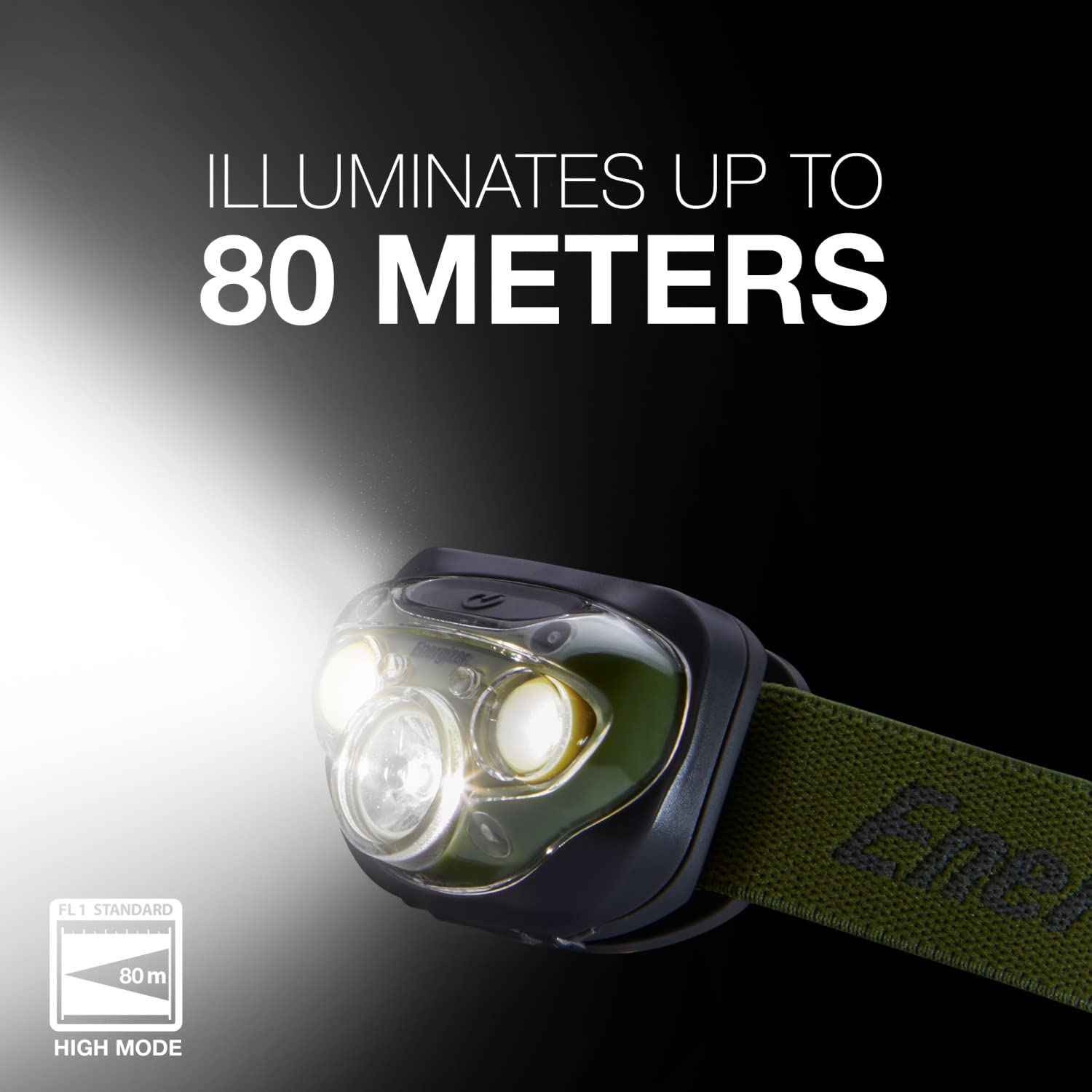 Energizer Vision HD+ LED Headlamp, Water Resistant Bright Headlamp with Digital Focus, Camping Gear and Emergency Light, Batteries Included, Pack of 1