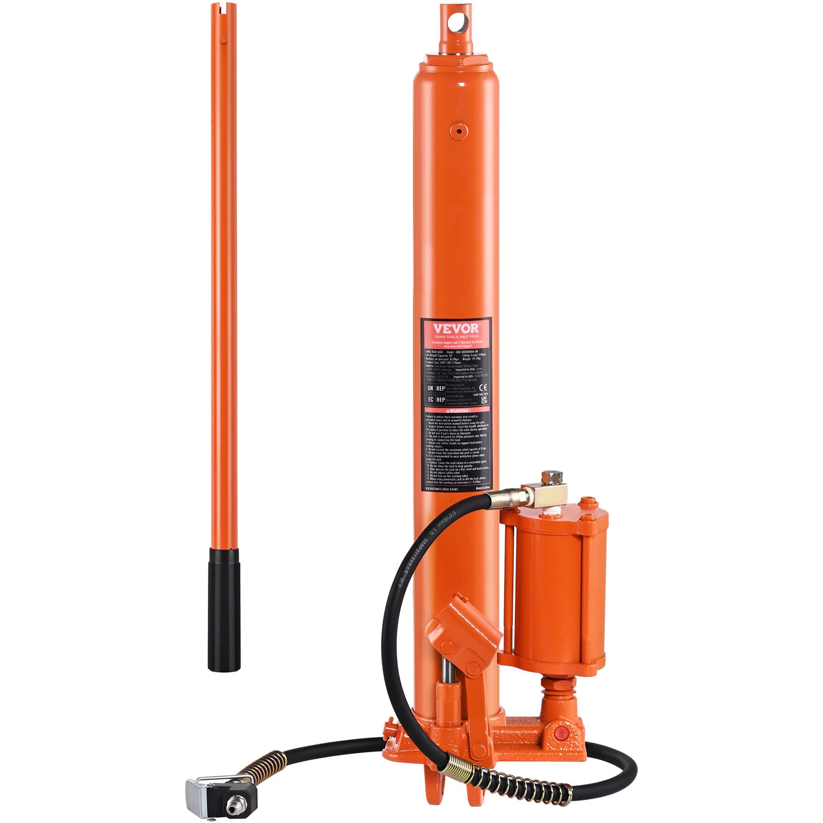 Mua Hydraulic Long Ram Jack, 8 Ton Engine Hoist Cylinder with Air Pump
