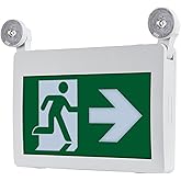 ENJVVS Running Man Exit Sign with Emergency Lights, 120-Minute LED Emergency Exit Light with Battery Backup, Commercial Emerg