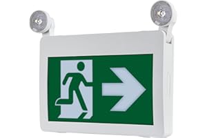 ENJVVS Running Man Exit Sign with Emergency Lights, 120-Minute LED Emergency Exit Light with Battery Backup, Commercial Emerg