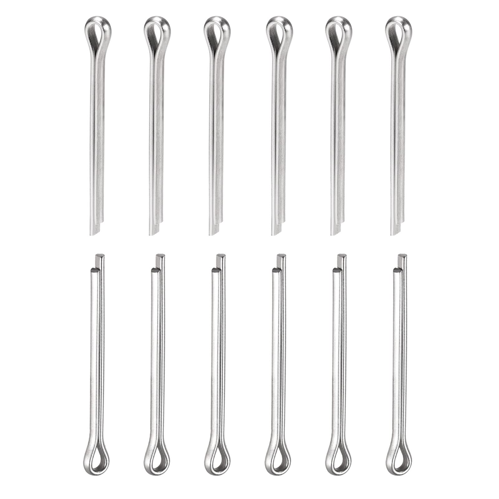 DTGN 4mm x 45mm (DxL) Cotter Clip Pins - 30Pack - Good for Machinery - 304 Stainless Steel Hairpin Fasteners - Silver