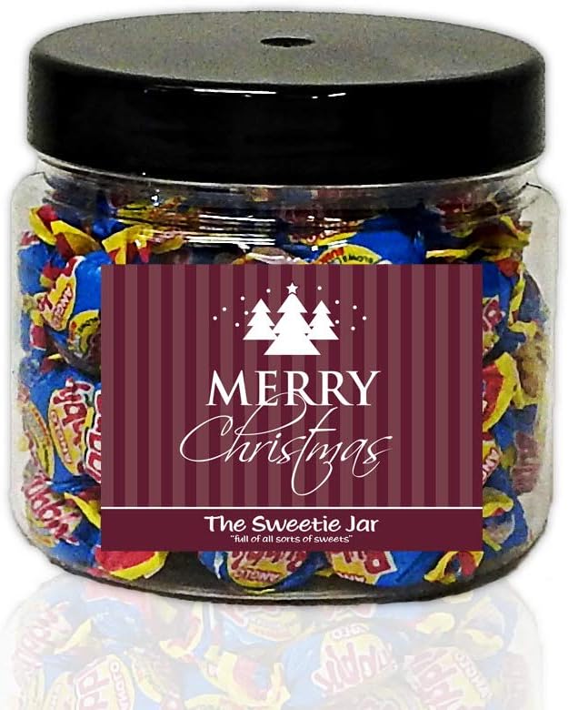 Anglo Bubbly Bubble Gum 450g Sweet Jar – A Personalised Gift Jar Filled with Your Favourite Retro Sweets! (Merry Christmas)