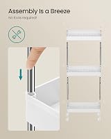 SONGMICS 3-Tier Storage Trolley with Wheels Cloud White KSC007W01 14.4 x 42 x view 7