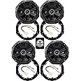 KICKER Speakers 6.5 inch for Ford Edge 2015-2023 Upgrade Kit - 4 Pack of DS Series with Adapters and Harness, Coaxial 6 1/2 Car Audio Front and Rear Door Speaker DSC650, 43DSC6504