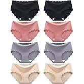 Due Felice Teen Girls Underwear Tween Seamless Underwear for Youth Girls Tagless No Show Size 10 12 14 16,8 Pack