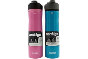 Contigo Cortland Chill 2.0, Stainless Steel Water Bottle with AUTOSEAL Lid, 24 oz, Juniper and Azalea, 2-Pack