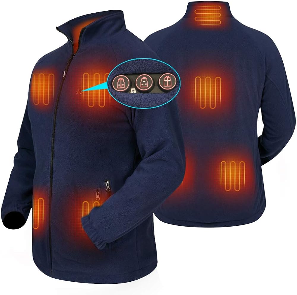 ARRIS Heated Fleece Jacket for Women L Blue Amazon.co.uk Clothing