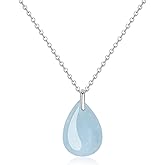 COAI 925 Sterling Silver Necklace for Women, Teardrop Pendant Crystal Necklace for Women