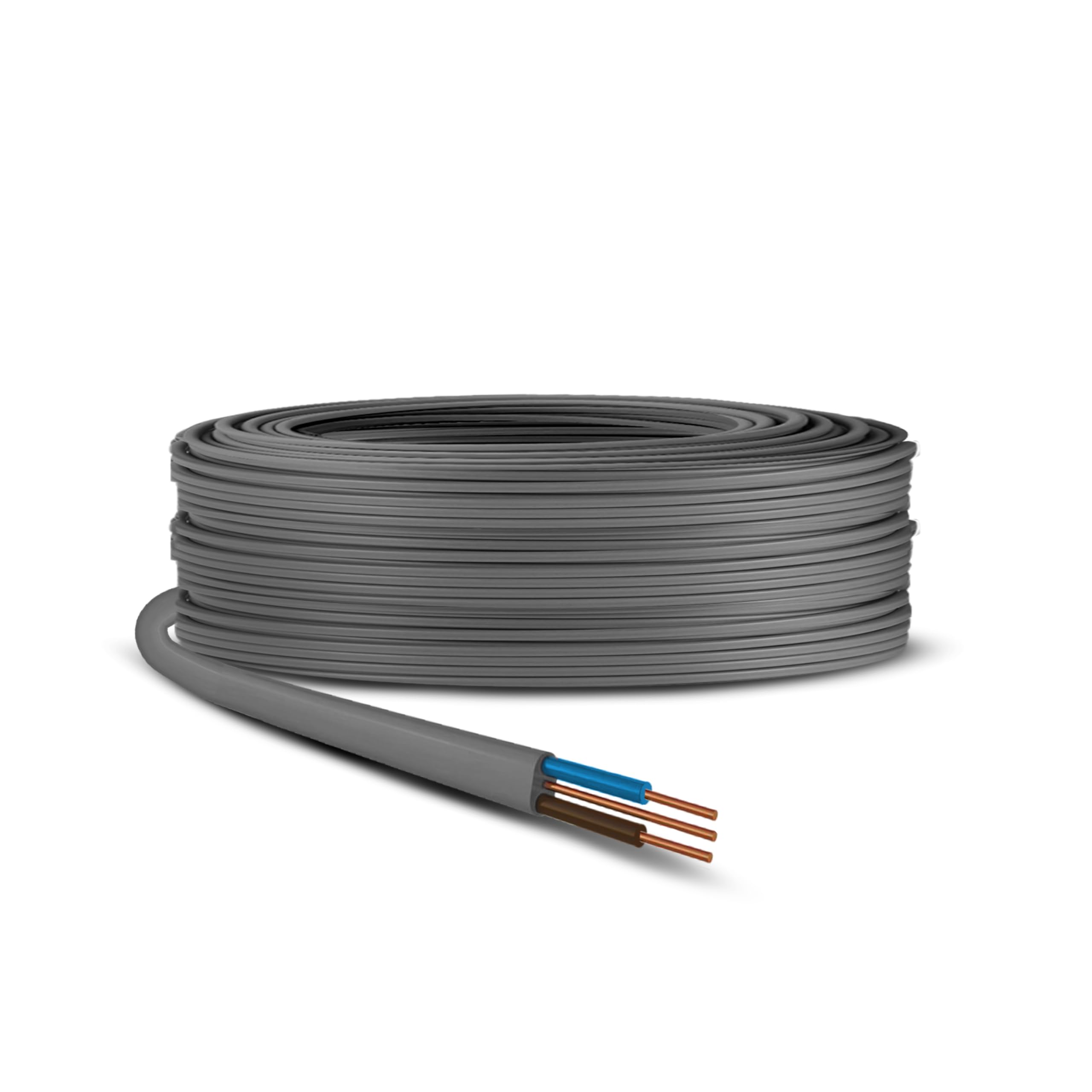 Electric Socket Wire Cable Twin And Earth Flat Grey PVC Lighting Electric Cable 6242Y Electrical Wire Basec Approved