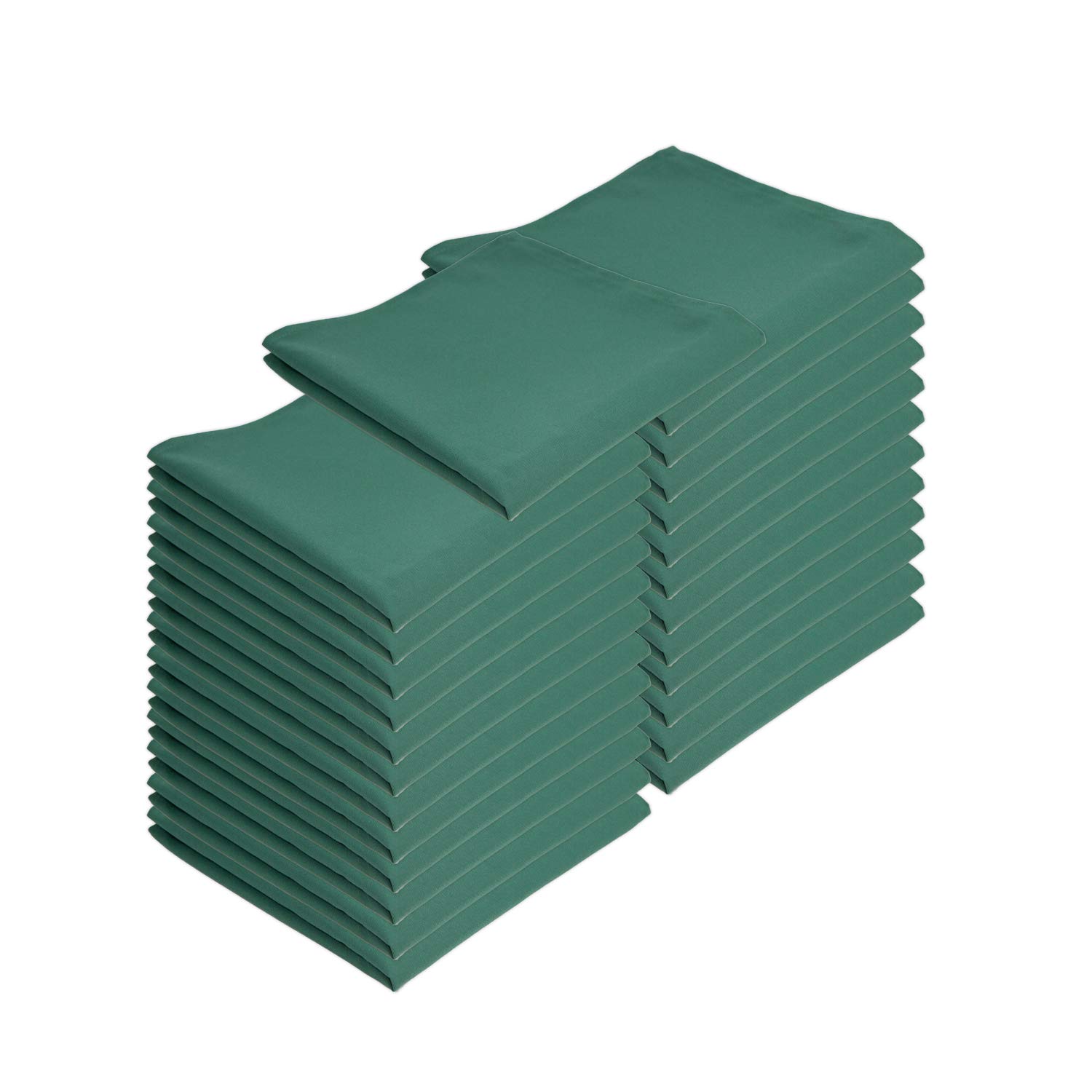 Arkwright Restaurant Cloth Napkins - (Pack of 25) Spun Polyester Dinner Napkin with Hemmed Edges - Ideal for Dinner, Wedding, Party, Banquet, Kitchen, 20 x 20 in, Green