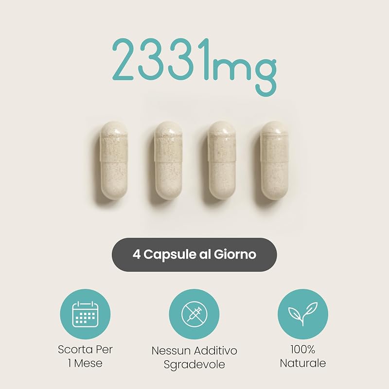 Collagene Marino con Acido Ialuronico 2450mg | 120 Capsule | Peptidi di Collagene Idrolizzato con Vitamina C, E, B2, Biotina, Zinco, Rame | Biotina e Zinco per Pelle e Capelli | VitaBright