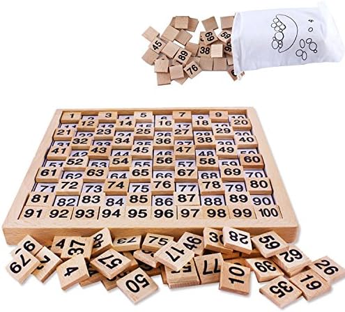 CheetahTM Classic Hundred Board Montessori 1-100 Consecutive Numbers Wooden Toys for Children - Upgraded Version